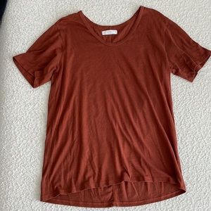 Oversized burnt orange scoop neck  tshirt